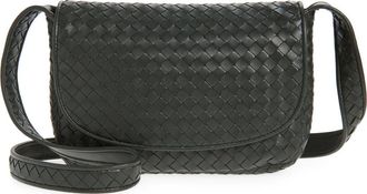 Bottega Veneta Veneto Intrecciato Leather Messenger Bag in 3009 Dark Green-Silver at Nordstrom