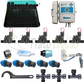 Hunter Kit De Riego De 5 Zonas Con Controlador Exterior X2