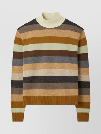 Tory Burch wool striped ribbed turtleneck jumper