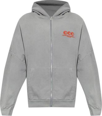 Willy Chavarria Oversize Sweatshirt - Heren - Vesten met rits - Grijs - L - Katoen - Hoodies & sweatvesten