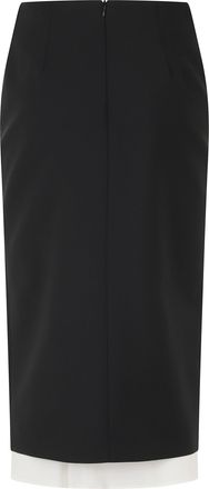 Semicouture Xenia Double-Layered Button Slit Midi Skirt