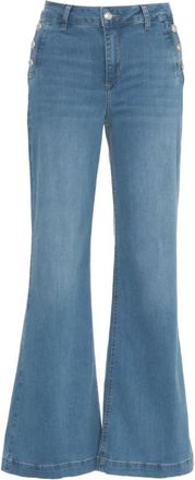 Liu Jo Blauwe Flared Jeans met Strass Applicaties - Dames - Flared Jeans - Blauw - W27 - Katoen - Jeans