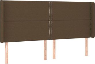 vidaXL Cabecero Con Led De Tela Marr&oacute;n Oscuro 203x16x118/128 Cm Vidaxl