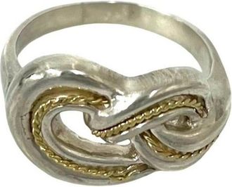 Tiffany & Co. Gold Silver Yellow Gold (18K) Silver 925 Band Ring (Pre-Owned)