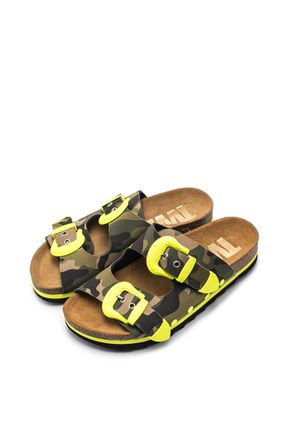 The White Brand Womens Buckle Camo Open Toe Sandals, Yellow (Neon Yellow Neon Yellow), 8 UK