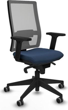 Piqueras y Crespo Piqueras Y Crespo - Horna sincro malla gris similpiel azul marino brazos 2D base piramidal ruedas 65mm engomadas