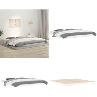 vidaXL Giroletto senza Materasso Bianco 180x200 cm Legno Massello Pino - Letto in legno - Letto con doghe