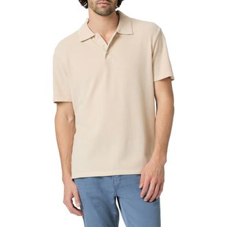 Paige Demille Cotton Piqu&eacute; Polo in Pale Khaki Combo at Nordstrom, Size X-Large