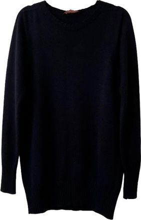 Max Mara Navy Blue Wool/Cotton Blend Jumper Size L