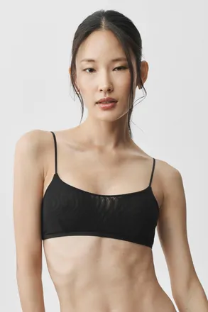 Alo | Airmesh Venus Bralette Bra in Black, Size: Medium