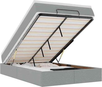 vidaXL Vidaxl - Estructura De Cama Otomana Colch&oacute;n Tela Gris Claro 120x200cm