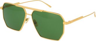 Bottega Veneta Mens Sunglasses Gold-Green Metal Gold-Gold-Green Gold/gold/green