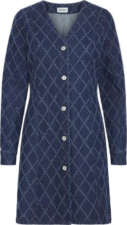 Ichi Ihangels Dr Jurken - Dames - Casual kleedjes - Blauw - L - Kleedjes