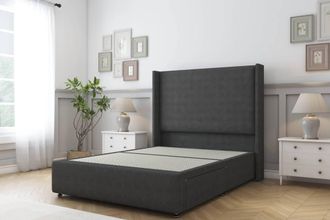 Sloomy Stratford Dumfries Divan Base No Drawers 54 Headboard & 12 Footboard in Dark Grey | Size: Small Double