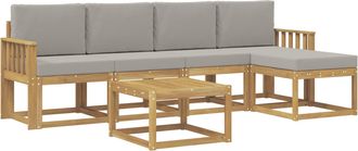 vidaXL Conjunto De Sof&aacute;s De Exterior 6 Uds. Blanco Y Gris Claro Vidaxl