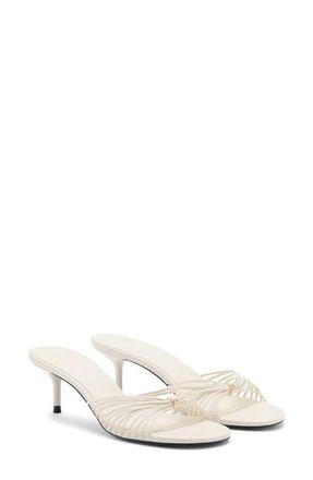 Mango Kitten Heel Slide Sandal in White at Nordstrom, Size 8.5Us