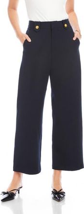 Fifteen Twenty Janice Crop Wide Leg Pants in Midnight Blue at Nordstrom, Size 10