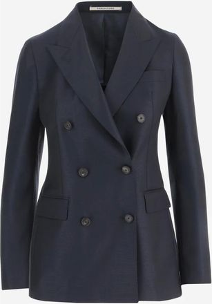 Tagliatore Dames, Jassen, Blauw, Maat: 3XL Wol