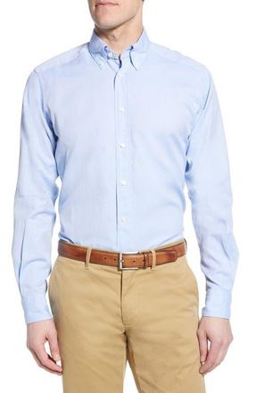 Eton Contemporary Fit Oxford Casual Shirt in Blue at Nordstrom, Size 17.5