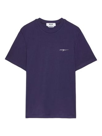 MSGM｜LONG-SLEEVED ROUND NECK T-SHIRTS (3640MM511 247002 MSGM T Shirt Long Sleeve Tee XL Cotton Gray Print 3340MM511M