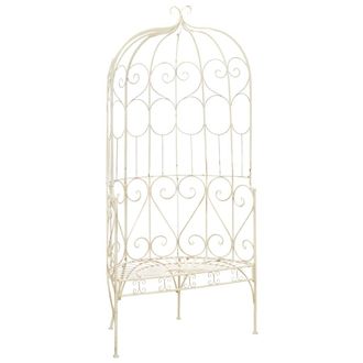 vidaXL Vidaxl - Banco De Jard&iacute;n Metal Blanco Envejecido 95 Cm