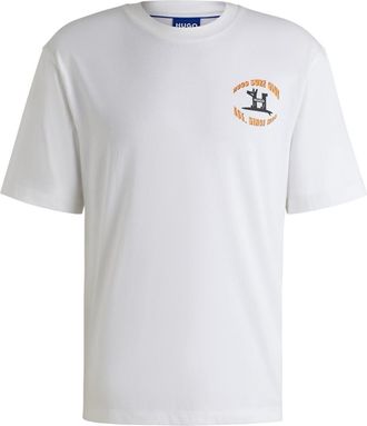 HUGO BOSS Hugo Heren Nodiwop Grafisch T-Shirt Regular (Wit)