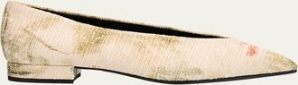 Loro Piana Rebecca Linen Ballerina Flats