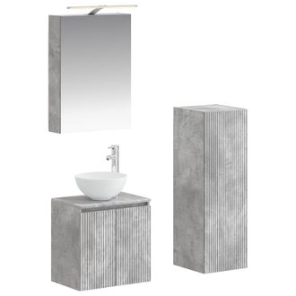 vidaXL Juego De Muebles De Ba&ntilde;o 4 Pcs Gris Hormig&oacute;n Vidaxl