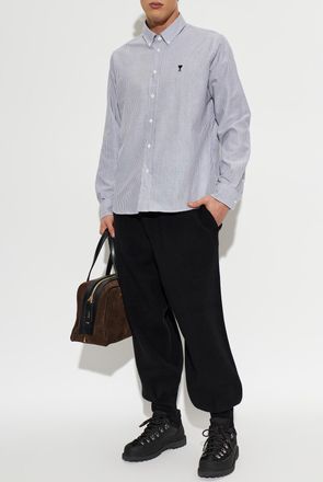 Ami Striped Shirt, Mens, Grey