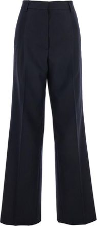 Dries Van Noten Blue Tailored Flat Front Pants