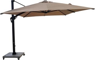 LLR Collection Premium 360&deg; Ampelschirm Roma Deluxe inkl. Solar-LED, 300 x 300 cm, Beige