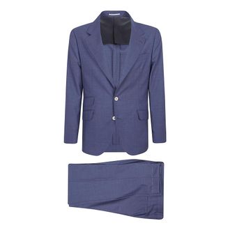 Brunello Cucinelli Single-Breasted Suit - male - Brunello Cucinelli - Single Breasted Suits - Blue - XL - Suits