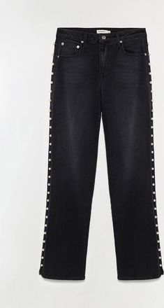 SIMKHAI Hochbund Perlenjeans mit geradem Schnitt