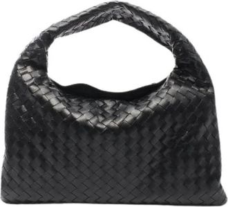 Bottega Veneta Pre-owned HOP Intrecciato Leren Handtas - Dames - Vintage Schoudertas - Zwart - ONE Size - Leer - Vintage