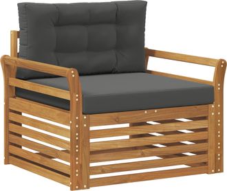 vidaXL Sof&aacute; De Exterior Madera De Acacia S&oacute;lida Y Poli&eacute;ster Vidaxl