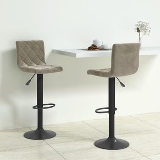 vidaXL Vidaxl - Taburetes De Cocina 2 Unidades Terciopelo Gris Claro