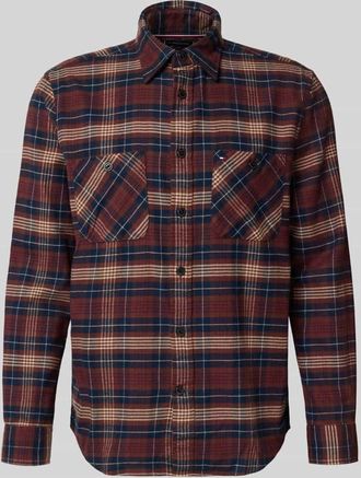 Tommy Hilfiger Regular Fit Freizeithemd aus reiner Baumwolle Modell FLANNEL TARTAN in Bordeaux, Größe XXXL
