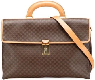 Celine Pre-owned Handbags, male, Brown, Size: ONE SIZE Pre-owned Vintage Briefcase Shoulder Bag
