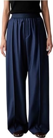 Kenzo Wijde broek - Dames - Wijde Broeken - Blauw - S - Wol - Broeken