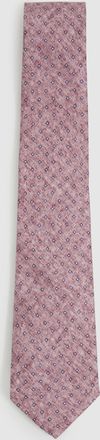 Reiss Albarese Dusty Pink Silk Geometric Print Tie, One Size