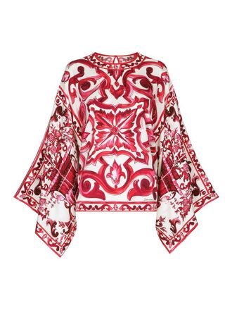Dolce & Gabbana Majolica print silk blouse