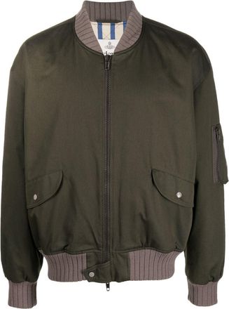 Vivienne Westwood embroidered bomber jacket - men - Organic Cotton/Organic Cotton/Virgin Wool/Acrylic/Polyamide/Polyester/Spandex/Elastane - L