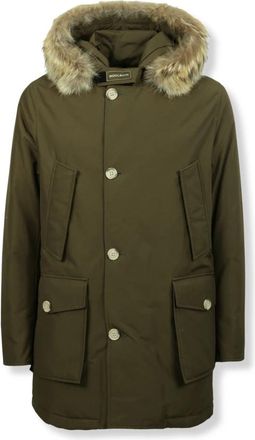 Woolrich Arctic Detachable Fur Parka - Heren - Parka Jassen - Groen - S - Katoen - Jassen