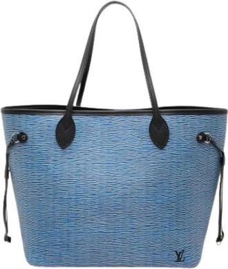 Louis Vuitton Pre-owned Denim Neverfull MM - Dames - Vintage Shopper - Blauw - ONE Size - Denim - Vintage