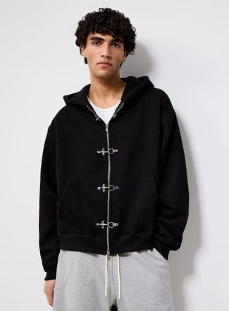 Le 31 Mens Zipped firefighter-clasp hoodie Imported from Seoul