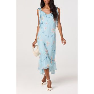 ASTR the Label Nissa Floral High-Low Dress in Blue Floral at Nordstrom, Size X-Small