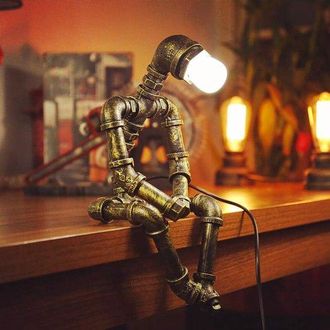 OEM L&aacute;mpara De Robot Retro - L&aacute;mpara De Mesa Industrial - Amarillo-verde