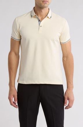 T.R. Premium Tipped Short Sleeve Stretch Cotton Polo in Cement at Nordstrom Rack, Size Xx-Large