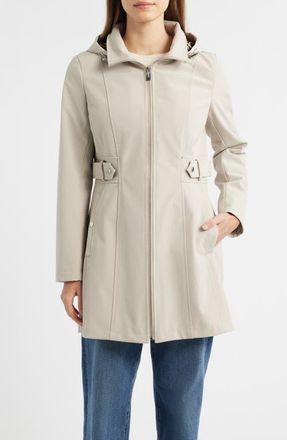 Via Spiga Water Repellent Soft Shell Coat in Almond at Nordstrom, Size X-Small