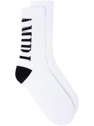 Amiri Calzini con logo - Bianco